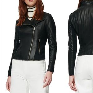 Andrew Marc Felix Leather Moro Jacket with Knit Panels